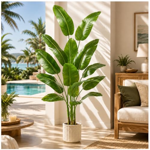 Artificial Bird of Paradise Plant - 7FT Tall Fake Traveler’s Palm Tree - Variation of THIS listing