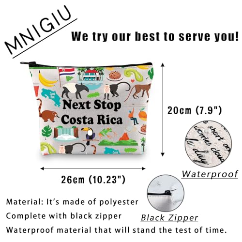 MNIGIU Costa Rica Symbols Souvenir Cosmetic Bag Costa Rica Vacation Gift Costa Rica Trip Makeup Bag Costa Rica Lover Gift North America Travel Gift