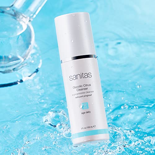 Sanitas Skincare Glycolic Citrus Cleanser, Exfoliating Facial Cleanser, Glycolic Acid, 5 Ounces