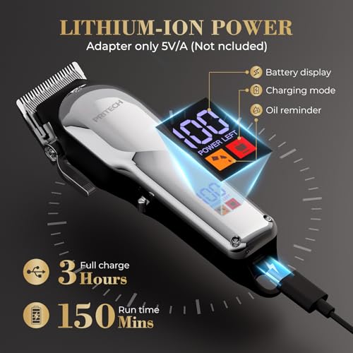 Cordless Hair Clippers for Men - Powerful Thicker Hair Fading Kit