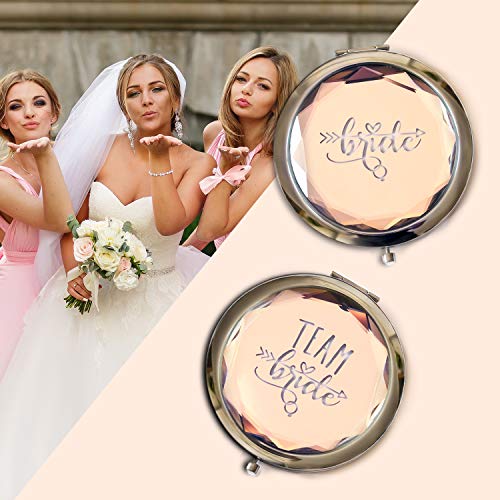 Set of 8 Small Mirror Pocket Bride Tribe Gifts Bachelorette Bridesmaid Gift Favors, I Do Crew