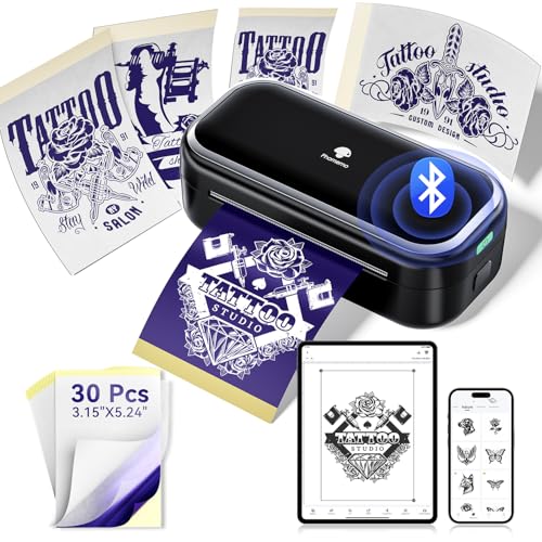 Mini Tattoo Stencil Printer Black - Portable Bluetooth Tattoo Maker TP31
