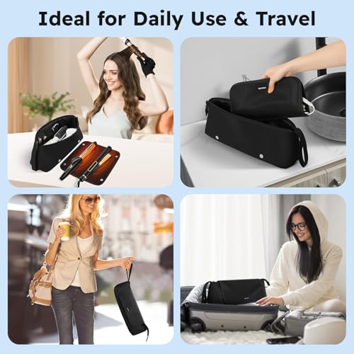 MOKURA Travel Hair Tool Bag with Heat Resistant Mat - Black