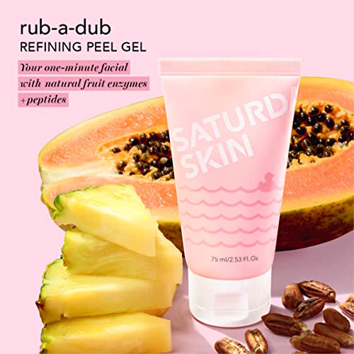 Saturday Skin Rub-A-Dub Refining Peel Gel & Hydrating Foam Cleanser - Natural, Brightening Face Wash for All Skin Types