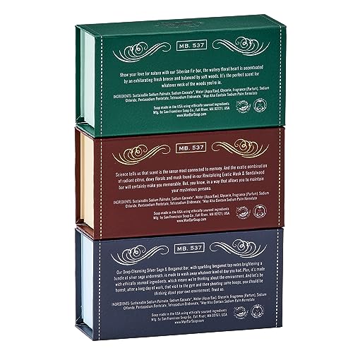 San Francisco Soap Company Man Bar Soap Gift Set - 3 Pieces, 10 oz Each, Masculine Fragrances