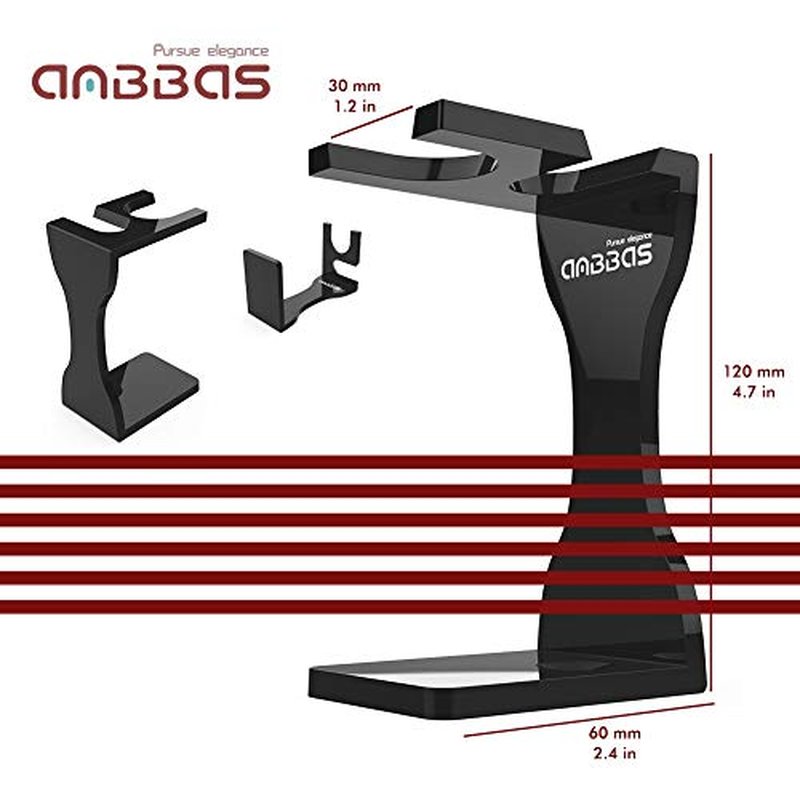 Anbbas Pure Badger Hair Shaving Brush Solid Manchurian Ash Wood Handle,Black Broken-Resistant Acrylic Shaving Stand,Stainless Steel Shaving Bowl Dia 3.2 inch and Goat Milk Soap 100g 4IN1 Set for Men