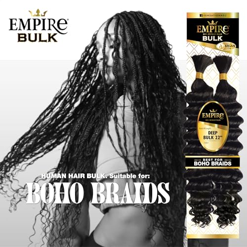 Sensationnel Empire Bulk Braiding Hair 22 Inch 1B Offblack - Deep Body Texture
