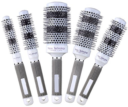 PERFEHAIR Ceramic Round Hair Brush Set - 5 Sizes for Blow Drying & Curling