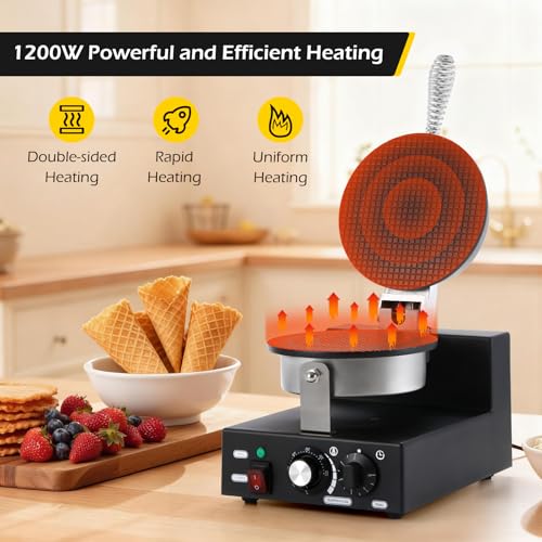 Commercial Ice Cream Waffle Cone Maker - High-Performance Electric Machine