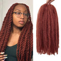 QRHSUKA 18 Inch Ginger Marley Twist Braiding Hair - 8 Packs Afro Kinky Curly Extensions