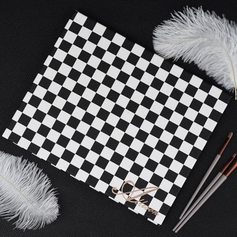 Allwon Extra Large Magnetic Palette Checkered Black Empty Makeup Palette for Eyeshadow Lipstick Blush Powder