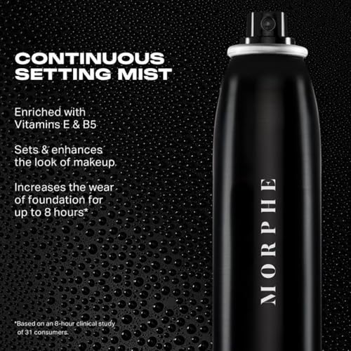 Morphe Jumbo Continuous Setting Spray for Makeup with a Radiant Finish (6.5 Fl oz) + Morphe Jumbo Continuous Prep & Set Hydrating Face Mist (6.5 oz)
