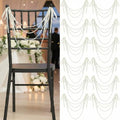 64 Pcs Ivory Pearl Chair Sashes with Bows – Wedding Garland Décor Set