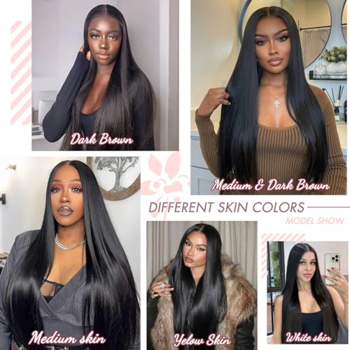 Human Hair Lace Front Wigs 26 Inch 13x6 HD Transparent Lace Natural Color 200 Density
