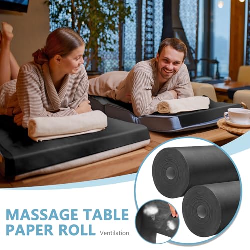 Tudomro 2 Rolls Disposable Massage Table Sheets Black, Non-Woven, 50 Sheets per Roll