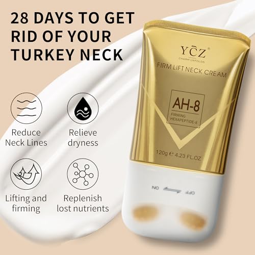 Ycz AH-8 Neck Firming Cream with Roller Massager - 4.23 Fl Oz Pack of 2