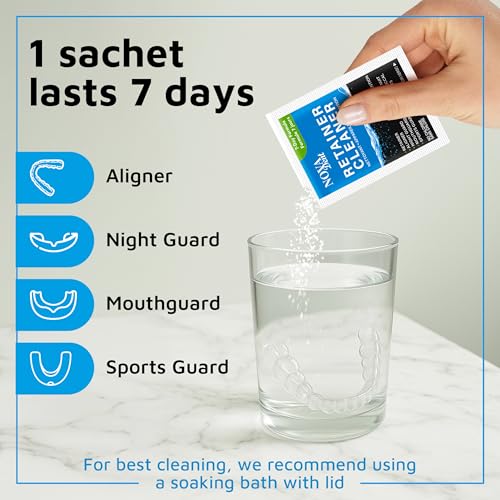 Novadent Retainer Cleaner 168-Day Pack of 2 - Dentist Recommended Tartar & Stain Remover