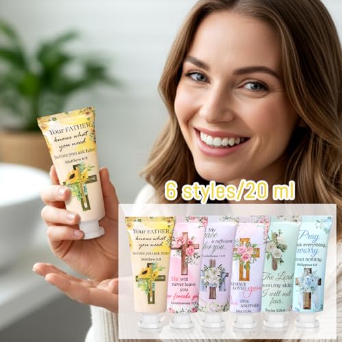 48 Pcs Christian Hand Cream Gift Set - Religious Scripture Lotion for Women - Variation of 48