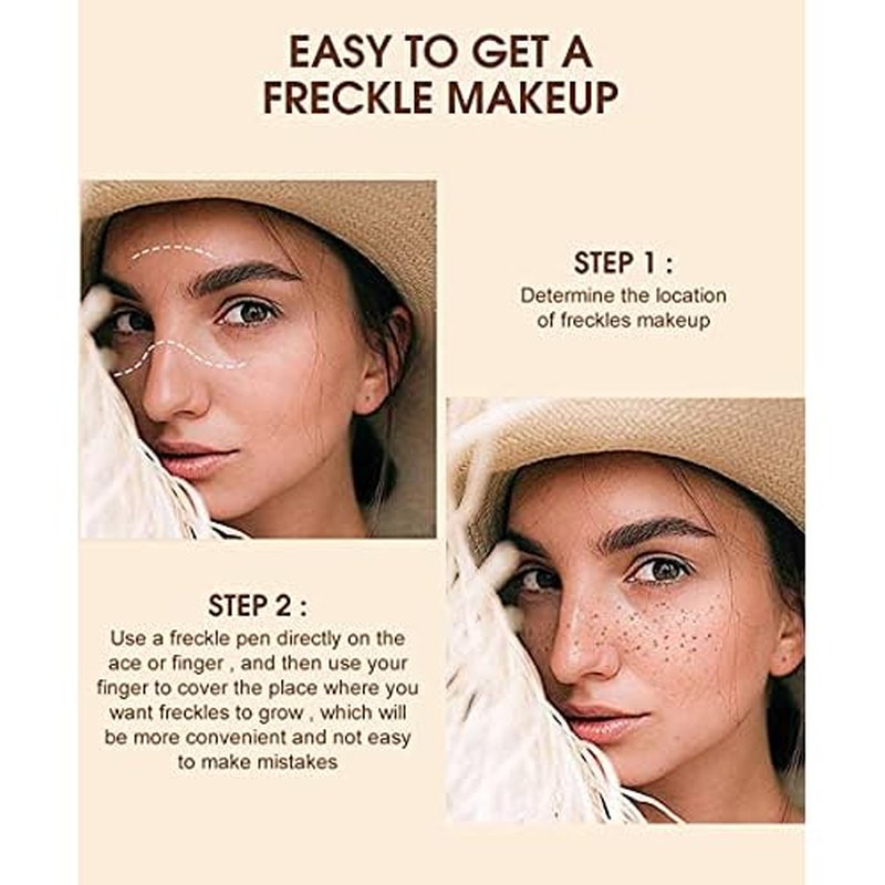 2 Colors Freckle Pen Waterproof Long-lasting Quick Dry Small Spot Natural Lifelike Freckle Makeup Pen (Dark Brown)