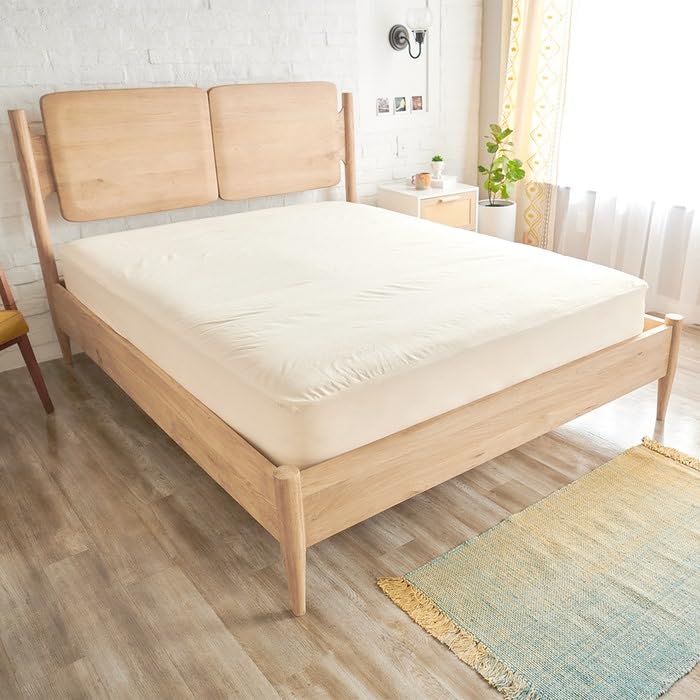 Happsy Organic Full Mattress Protector Pad - Waterproof, Breathable, 15in Deep Fitted Cover