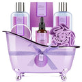 Lavender Spa Gift Set - Bath & Body Gifts Basket for Women, 8 Pieces, Aromatherapy