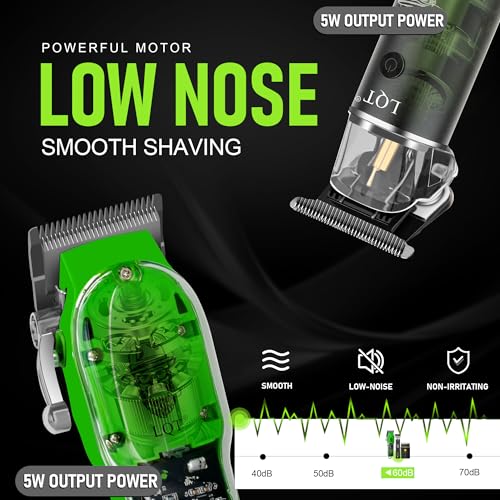 Professional Barber Electric Clippers Set for Men, Cordless Grooming Kit with Beard Trimmer & Shaver,LED Display, Long Battery Life,Transparent Design,Self-Haircut,Home &Travel Use,Gift for Him