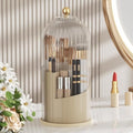 Toothbrush storage rack 360 Rotating Beauty Brushes Storage, Makeup Brush Holder with Lid, Waterproof Dustproof Bathroom toothbrush storage box (Transparent)