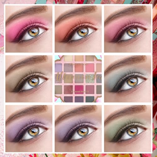 Profusion Cosmetics Afternoon Tea 21 Shades Eyeshadow Palette - Highly Pigmented with Matte & Shimmer Finishes, Blendable Texture for creating Natural to Dramatic Looks, Travel-Friendly Makeup