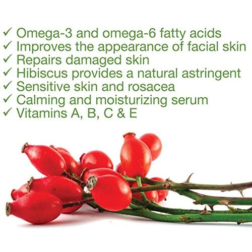 Rosehip Facial Serum - Calms Redness, Sensitive and Dry Skin, 2 oz