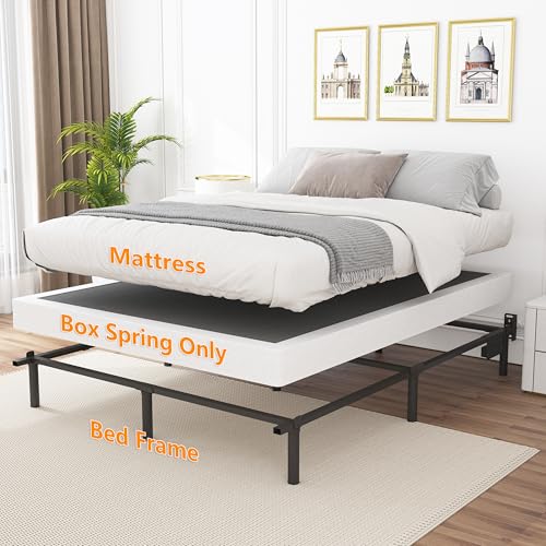 Snaye Low Profile Queen Box Spring 4 Inch Heavy Duty Metal Bed Base, Noise-Free, Easy Assembly