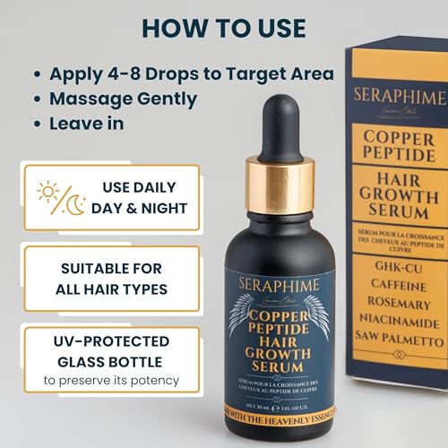 Copper Peptide Hair Growth Serum 2% GHK-CU for Thicker, Fuller Hair - 1 fl oz
