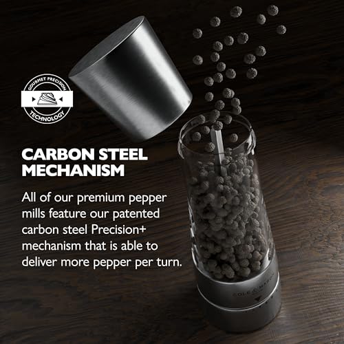 Stainless Steel Pepper Mill - 7.5-Inch Adjustable Spice Grinder by Cole & Mason - Derwent Series
