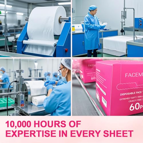 Disposable Face Towels 180 Count - XXL Pink Face Cloths, 12" x 12"