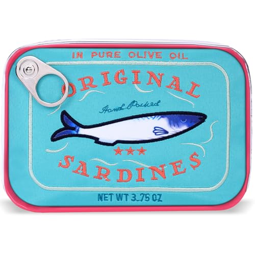 Cessfle Canned Sardines Makeup Bag, Funny Sardine Tin Fish Cosmetic Bag, Creative Cute Makeup Bag Kawaii Pencil Case Pouch, Coquette Make up Pouch for Women¡¦