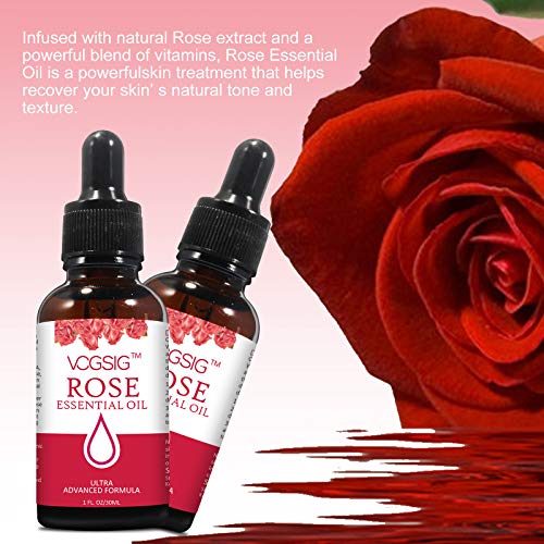 Rose Essential Oil 30ml - Aromatherapy, Skin Moisturizing, Anti-Aging, Reduce Pigmentation, Quickly Absorbed