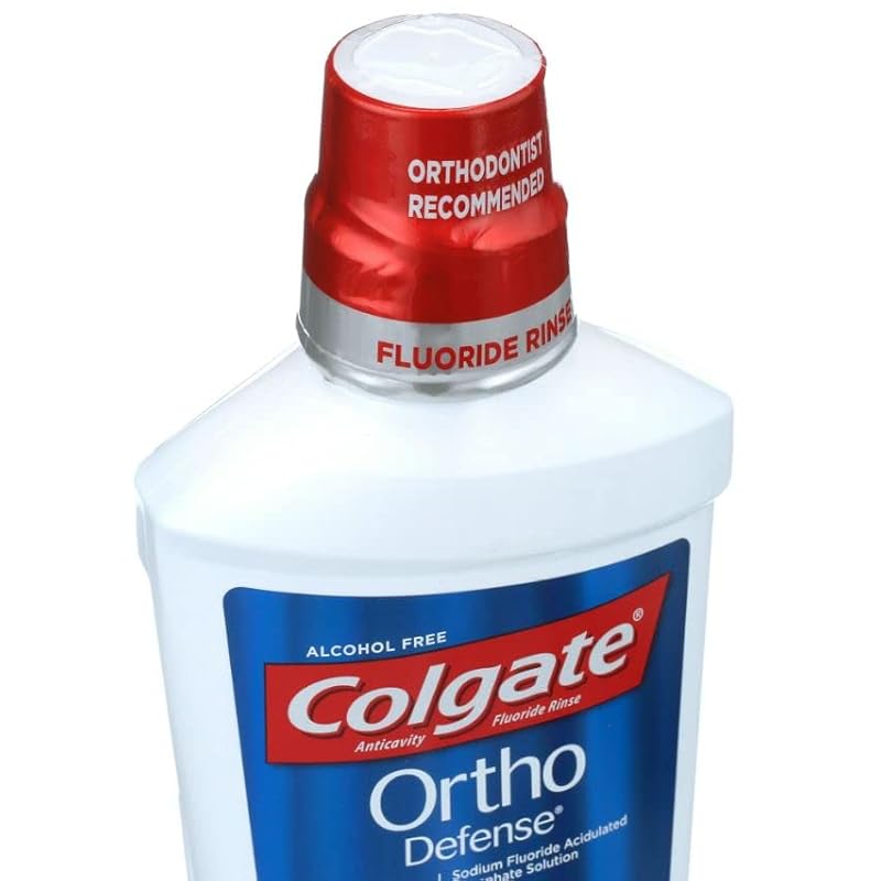 Colgate Phos-Flur Ortho Defense Anti-Cavity Fluoride Rinse, Mint – 16.9 oz (Pack of 2)