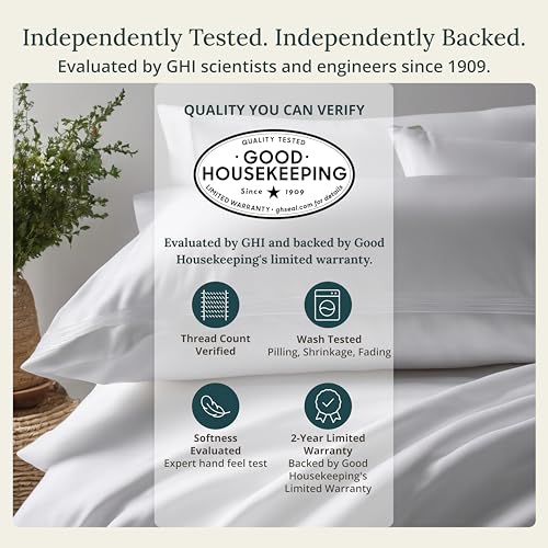 California Design Den 2-Pack Organic Cotton King Fitted Sheets - Bright White, 15-inch Deep Pockets