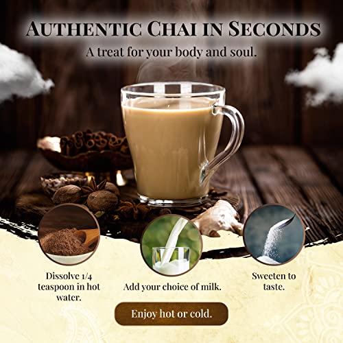 Traditional Masala Chai Powder - Organic Spiced Instant Tea - 16 Ounce Bulk Bag - Makes 530 Cups - No Gluten