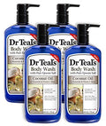 Dr Teal's Coconut Oil Body Wash 4 Pack, 24 Fl Oz Each – Nourishing & Moisturizing