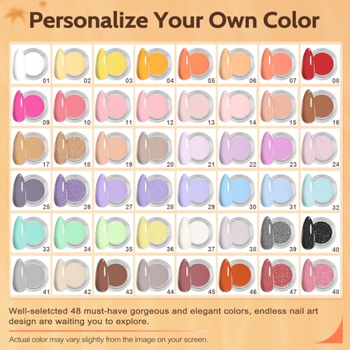 Lavender Violets Dip Powder Nail Kit Amber Purple - 48 Colors & Tools