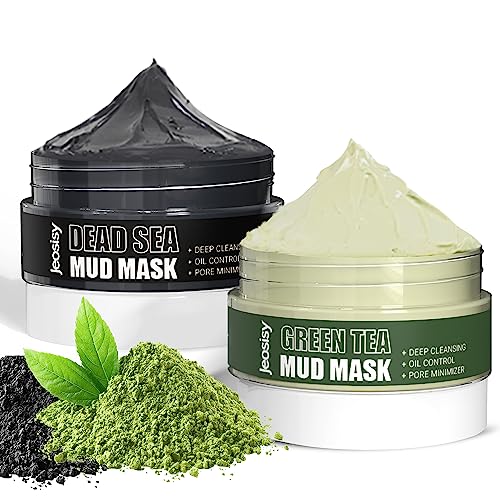 Face Clay Mask-Facial Dead Sea Mud Mask,Green Tea Mud Mask,Purifying Pore,Remove Blackheads,Control Oil,Anti Aging,Travel Size Mother's Day Gift Sets for Women and Men-2.8Oz*2