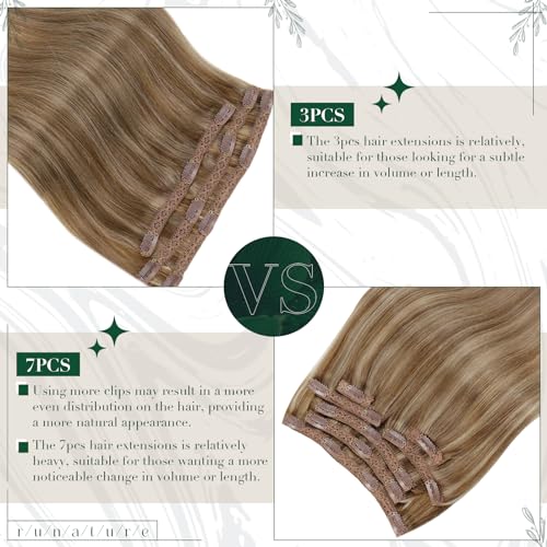 Clip in Hair Extensions 14 Inch Dark Blonde 60g 3pcs - Variation A-02-#10P16