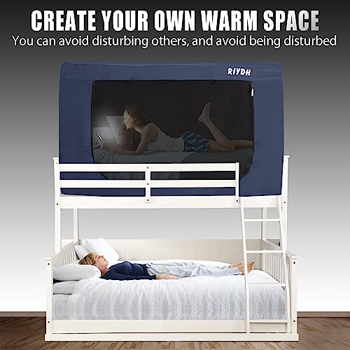 Blue Twin Bed Tent Canopy for Kids & Adults Indoor Blackout Sleep Tent