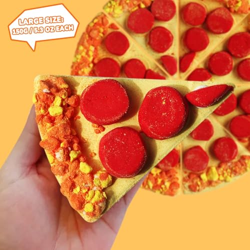 Pizza-Shaped Bath Bombs Gift Set - 8 Colorful Fizzing Slices for Relaxing Baths