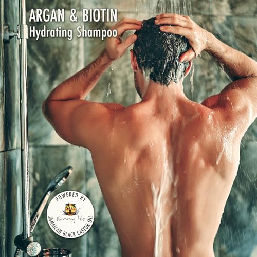 Sunny Isle Argan and Biotin Hydrating Shampoo - Collagen, Almond, Castor Oil, Moisturizing - 10.1 oz
