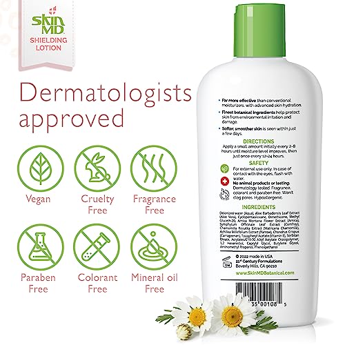 Skin MD Shielding Body Lotion for Sensitive Skin - Hydrating, Non-Greasy, Fast Absorbing 8oz