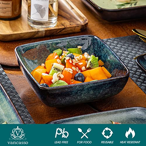 Vancasso Green Square Stoneware Dinnerware Set for 4 - 16 Pieces