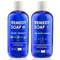Truremedy Naturals Body Wash 2-pack (12 oz Each) Natural Antifungal Shower Gels - Tea Tree & Peppermint and Lavender