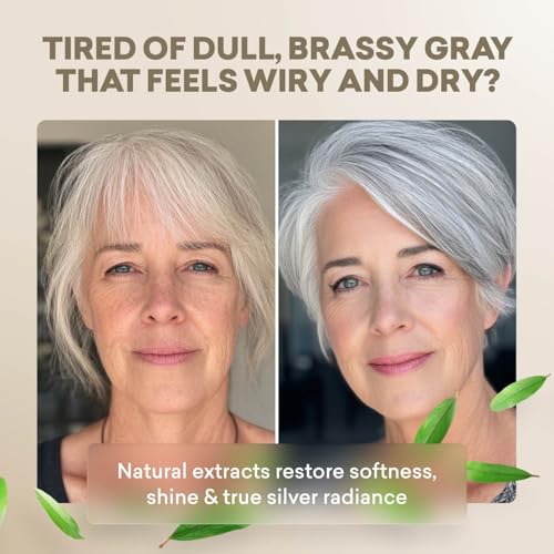 Just Nutritive Gray Hair Shampoo 16 Fl Oz – Neutralizes Brass & Brightens
