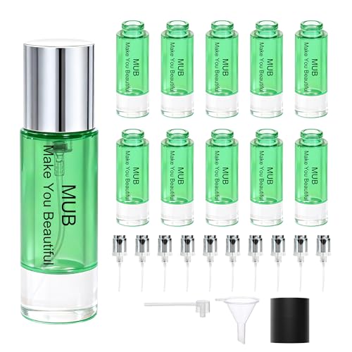 MUB 10pcs Perfume Travel Refillable Atomizer Bottle 5ml Glass Overmolding Leak-Proof Spray Bottle Atomizer Sprayer for Perfume Cologne Mini Travel Size Empty Portable Dispenser with Refill Tool Kit